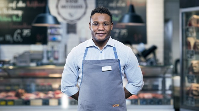 Milenge Bulambo, boucher-charcutier